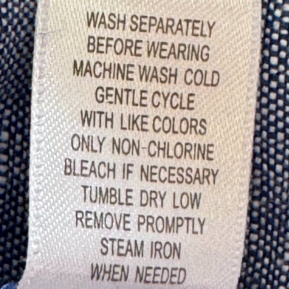 Garnet Hill Linen Shirt Dress Popover Chambray Blue Slub On-Seam Side Pockets 12 - Picture 8 of 9